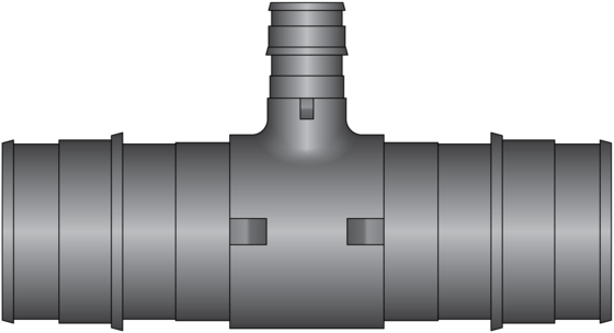 Graphic of 1-1/2" × 1-1/2" × 1/2" PEX F1960 HPP Tee