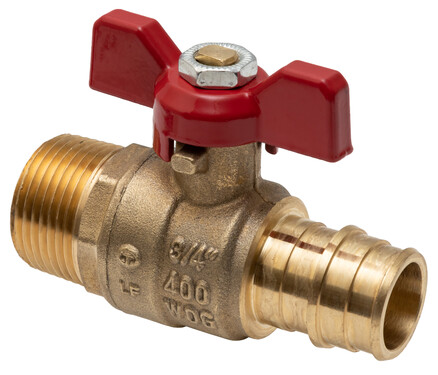 Photo of PEX expansion by male threaded ball valve