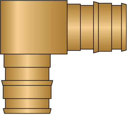 Graphic of 1/2" × 1/2" PEX F1960 No Lead Brass Elbow