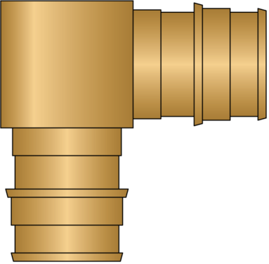 Graphic of 3/4" × 3/4" PEX F1960 No Lead Brass Elbow