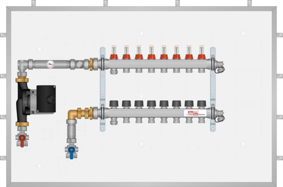 SSPLR108B SSP Recessed 8 Loop 1-1/4" SS Man. Large Pump Panel Bot. Feed
