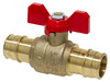 1" PEX expansion ball valve with butterfly handle