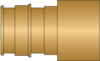 Graphic of 1-1/4" PEX F1960 × 1-1/4" F/Sweat No Lead Brass Adapter