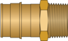 1" PEX F1960 × 3/4" MNPT No Lead Brass Adapter